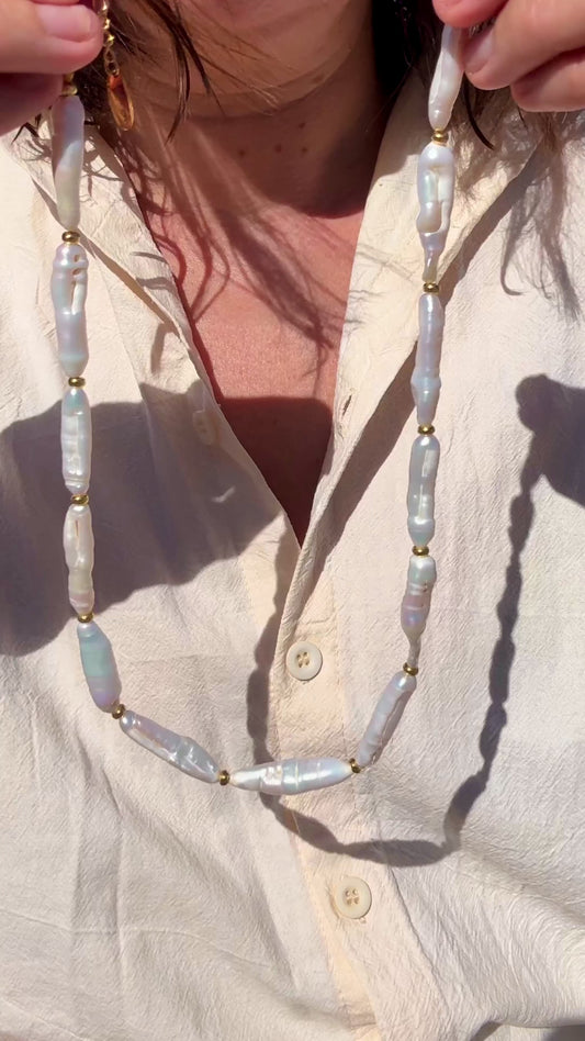 Stick Baroque Pearl Necklace
